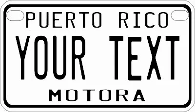 Puerto Rico Motora Personalized Custom License Plate Motorcycle Size Plate • $16.11