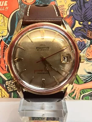Very Beautiful Rare Vintage FORTIS Power Touch 21 Jewels Mens Watch Gold Plated • $217.80