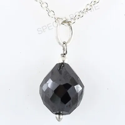 $9.99 • Buy Certified Black Diamond Bead Pendant , Excellent Cut & Luster !