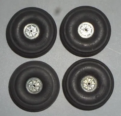 (4)perfect Parts Model Airplane Rubber Balloon Tires #64 Wheels 1-1/2  Japan • $11.99