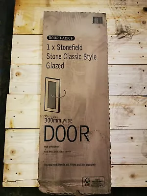 IT KITCHENS Door Pack F Stonefield Stone Classic Style Glazed 300mm Wide • £32.99