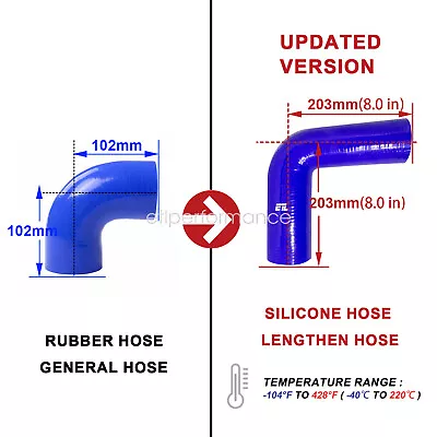 3.00'' Diameter 90 Degree Elbow Silicone Hose Coupler Intak Blue 8'' Leg Length • $35.33