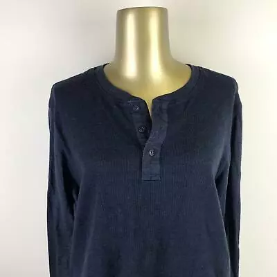 LEVI'S Button V-Neck Long Sleeve Gray Thermal Pullover Shirt Men's Size XL • $27