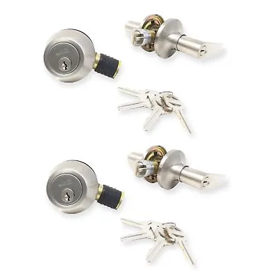 Mobile Home Lever Entry Lock And Deadbolt Set Stainless Steel (2 Pack Keyed • $74.95