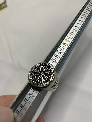 Men’s Sterling Silver Nordic Compass Viking Ring Size 11.75 • $45