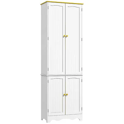 £138.99 • Buy HOMCOM Freestanding Kitchen Cupboard 4-Door Storage Cabinet W/ 4 Shelves, White
