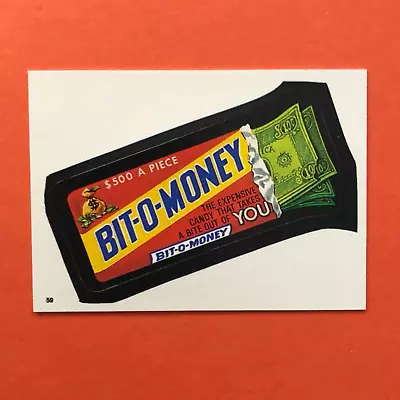 1986 Wacky Packages Bit-O-Money Topps #59 Album Bit O Honey Sticker Satire • $2.49