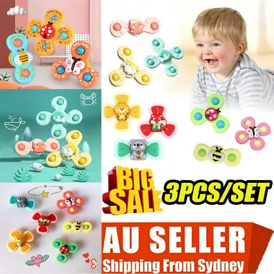 $6.99 • Buy Suction Cup Spinner Toys Baby Bath Spinning Top Toys Fidget Animal Hand Windmill