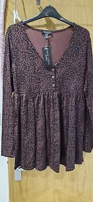 Maternity Dress/tunic Size 10 Bnwt New Look Long Sleeved Animal Print • £5.50