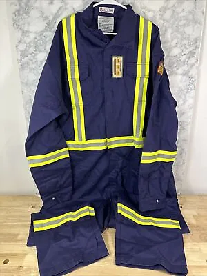 Flame Resistant FR Just In Trend High Visibility Hi Visibility Coverall Navy 4XL • $69.99