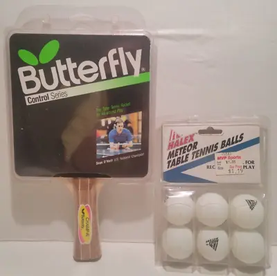 Vintage Butterfly Table Tennis Paddle Control Series Champ With New Halex Balls • $50