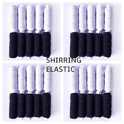 £2.50 • Buy  Shirring Elastic  Width 0.5mm Assorted Black & White  Packs-20 Metres Per Reel 