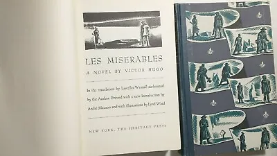 LES MISERABLES Victor Hugo Heritage Press 2 Book Set 1938 Hardcover Classics • $24.98