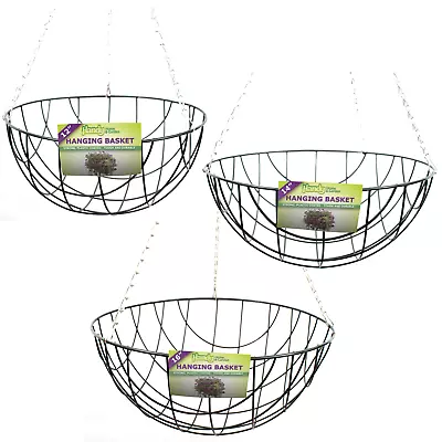 Outdoor Garden Metal Wire Hanging Basket Planters Available In 12  14  Or 16  • £8.99