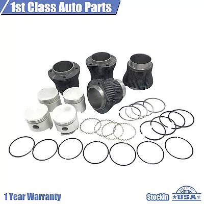 Engine Piston Cylinder Set W/ 85.5mm Std. Fit VW Super Beetle Ghia Thing 1.6L • $120.25