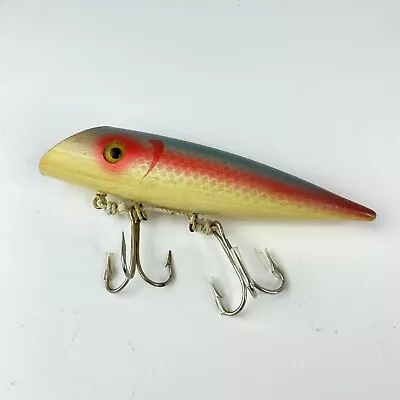 Vintage Wood Martin Glass Eyed Salmon Plug Herring Scale 6  Fishing Lures • $22.87