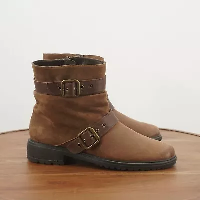 Munro Womens Dallas Buckle Ankle Boots Size 9.5 N Brown Leather M601921 • $29.95