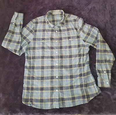 Ibex Virgin Wool Blend Plaid Flannel Snap Button Up Shirt Mens Size Medium  • $65.99