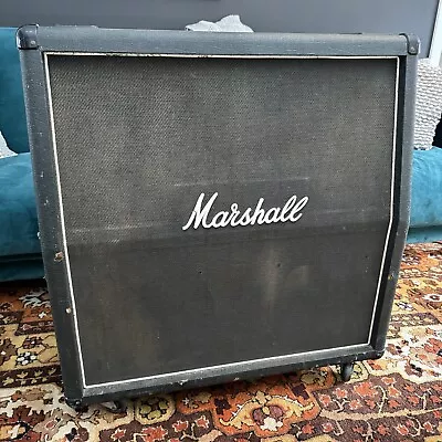 Vintage 1970s Marshall JMP 4×12 Black Guitar Amplifier Cabinet Cab Castors EMPTY • $491.60