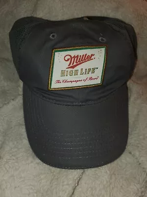 Vintage Adjustable Hat New Miller High Life The Champagne Of Beers. Dark Gray • $15