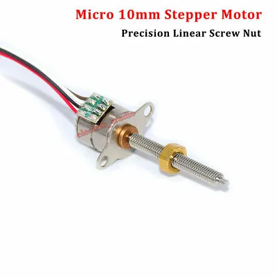 Micro 10mm DC 5V 2-phase 4-wire Precision Stepper Motor Linear Metal Screw Nut • $8.55