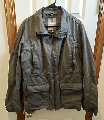 Jeep Jacket Mens Large Military Green Full Zip Coat Utility Work Windbreaker • $35