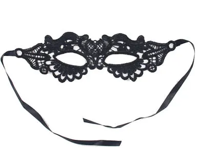 Lace Masquerade Eye Mask Gothic Fancy Dress Ladies Party Halloween Xmas Black • £3.98