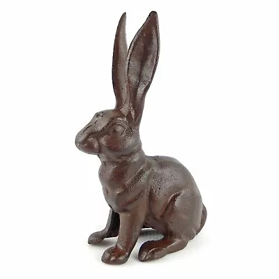 Large Bunny Rabbit Figurine Statue Heavy Duty Cast Iron Garden Yard Decor 10.5   • $49.95