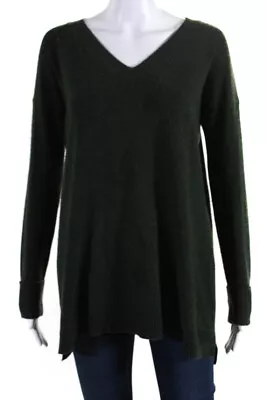 Philosophy By Republic Womens V Neck Tunic Pullover Sweater Green Cashmere Small • $42.69