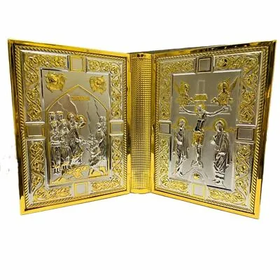 21*15*3.5CM Gospel Holy Book Bible Ornate Metallic Cover Ευαγγελίου μεταλλικό • $174.94