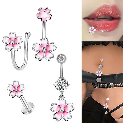 Flower Nose Body Piercing Ring Hoop Drop Dangle Jewelry For Women Girls  • $3.89