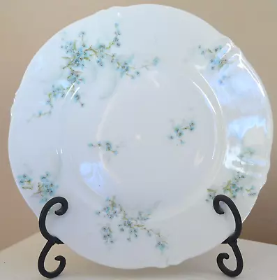VTG HAVILAND LIMOGES DINNER PLATE DISH BLUE FLORALS WHITE Porcelain Curved 9  • $16.50