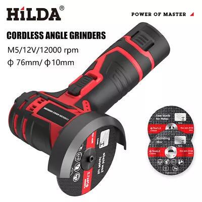 £34.99 • Buy 12V Brushless Mini Cordless Angle Grinder Wood Polish Cutting Machine W/ Battery