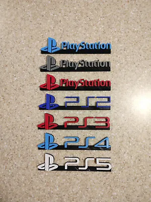 REVISED PlayStation Red Blue Video Game Logo Sign Accessory 3d Printed 8in • $12