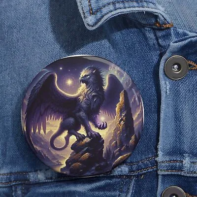 Custom Pin Button Badge Gleaming Griffin Mystical Majestic Journey • $5.58