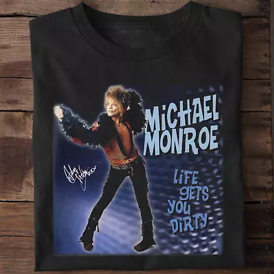 New Michael Monroe Hanoi Rocks Band Cotton Black S-2345XL Men T-Shirt • $17.99