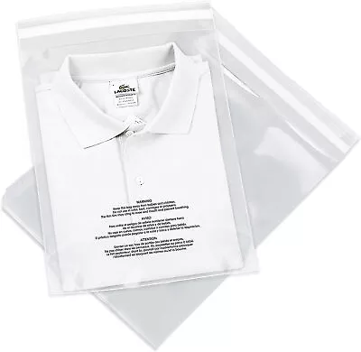 500 PCS 9 X12  Poly Bags With Suffocation Warning Shirt Apparel Clear Poly 1.5ml • $37.02