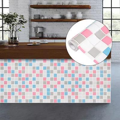 Home Cal Waterproof Self-Adhesive Paper WallpaperRed&Blue Mosaics 1.48 X16.4ft • $16.99