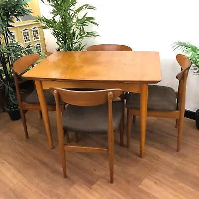 Mid Century Teak Dining Table Extending Mcintosh Style & Jentique Dining Chairs • £595