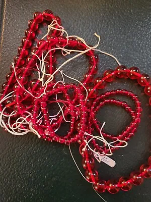Czech Red Glass Beads.  Lot-Vintage. • $20