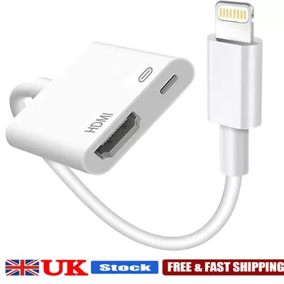 Lightning To HDMI Digital TV AV Adapter 1080P HDMI Cable For Apple IPad IPhone • £11.99