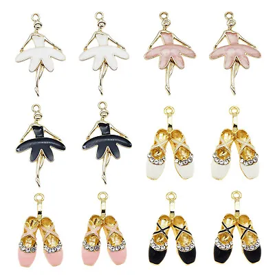 12 Assorted Alloy Enamel Dancing Girl Charm Ballet Dancer Shoe Pendant Jewellery • £5.12