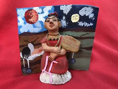 Mexican Folk Art Josefina Aguilar 3-D Ceramic Frida Kahlo Tree Of Hope Painting • $120