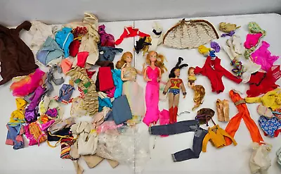 Vintage Barbie HUGE LOT Clothes Accessories Dolls Skipper 1970s NO RESERVE • $21.50