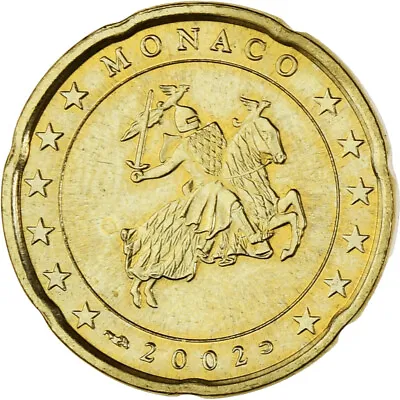 [#1025680] Monaco Rainier III 20 Euro Cent 2002 Paris MS Brass Gadoury:MC • $14.24