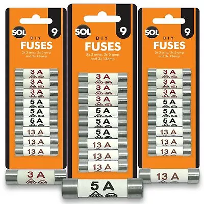 27x Cartridge Fuses Mixed 13 Amp 3 Amp 5 Amp Mains Plug Household Ceramic BS1362 • £4.99