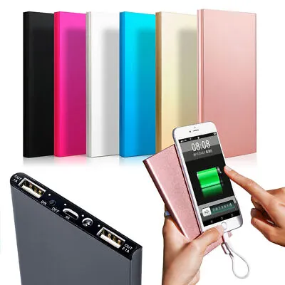 Portable Slim Power Bank 9000000mAh Battery Charger Pack 2USB For Mobile Phone • £8.99