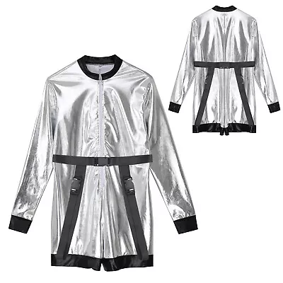 Mens Bodysuit Party Jumpsuit Cosplay Astronaut Costume Long Sleeve Romper Soft • $7.43