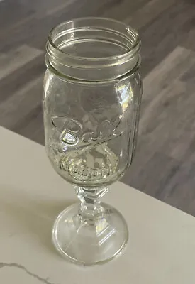 Redneck Hillbilly Wine Glass 12 Oz Ball Mason Jar On Stem - Redneck Priorities • $19