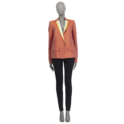 60881 Auth HAIDER ACKERMANN Orange Silk JACQUARD Blazer Jacket S • $599.99